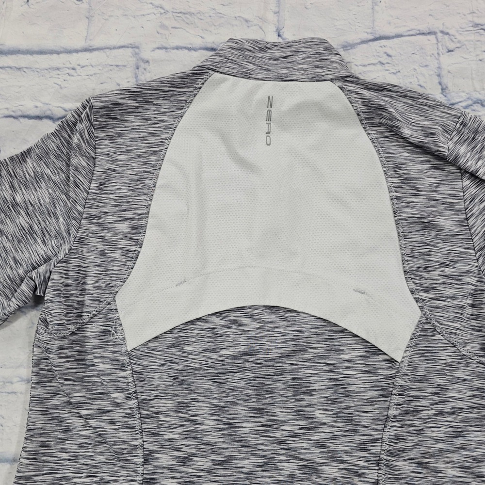 Zero Restriction Pullover WOMENS M Grey Space Dye 1/4 Zip Funky Buddha Thumbhole - Picture 11 of 12